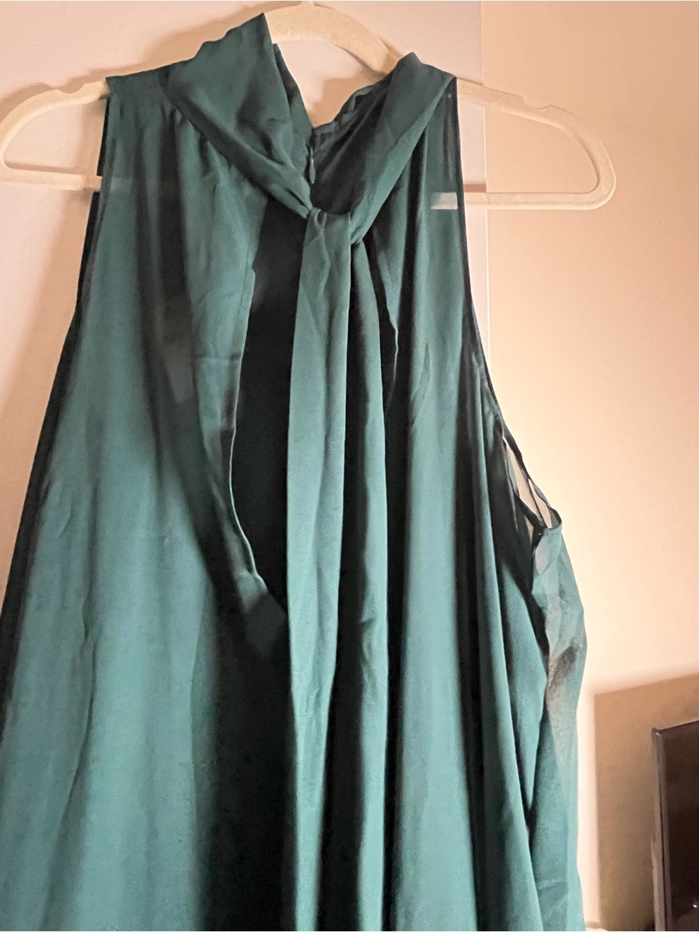 Banana Republic Teal Green Sleeveless Maxi Dress with Neck Tie - Picture 2 of 8